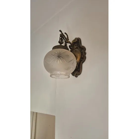 Lámpara De Pared Retro Bronce Con Tulipa - No Se Envía Dorado