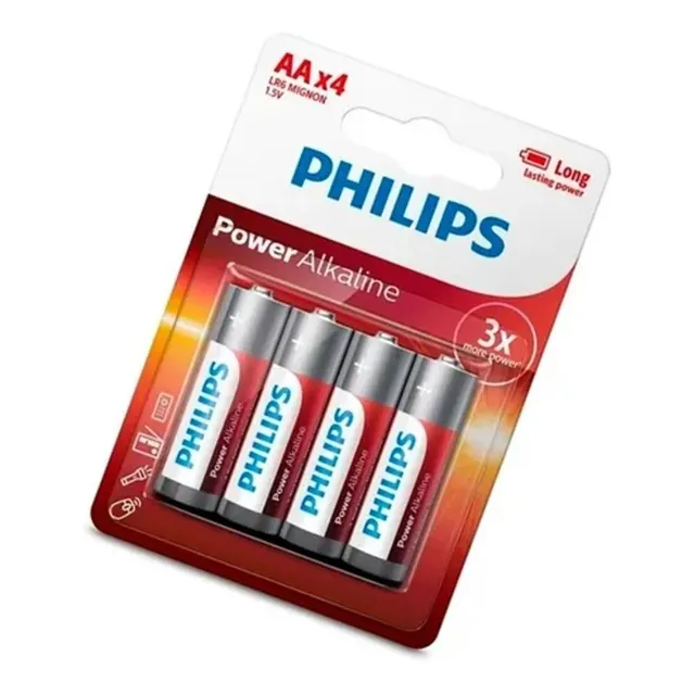 Pilas Philips Alcalinas Aa Pack X4