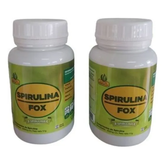 Spirulina Fox 2 Frascos X 60 C. - Suplemento De Proteínas - Sin Sabor
