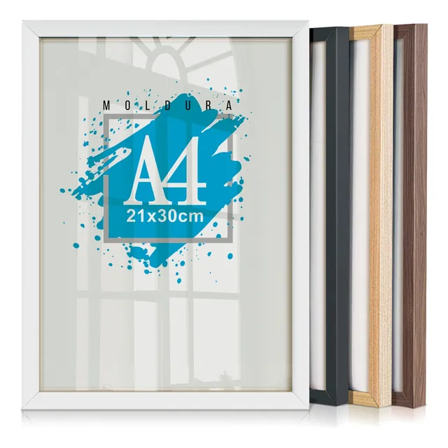 Kit 5 Molduras A4 21x30 Quadro Acetato Diploma Certificado