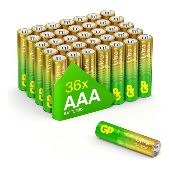 Pilas Aaa Gp Batteries - Paquete De 36 - Baterias Lr03 - Alto Rendimiento, Larga Duración, 10 Años De Vida Útil - Ideales Para Mandos, Juguetes, Teclados, Controles