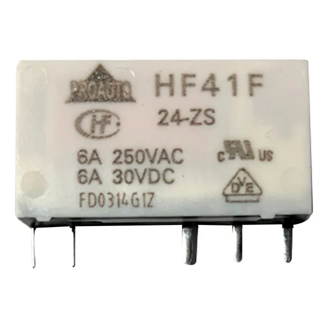 Mini Relé Auxiliar 24vcc-ca 6a 5 Pinos Hf41f 24-zs - 1na+1nf