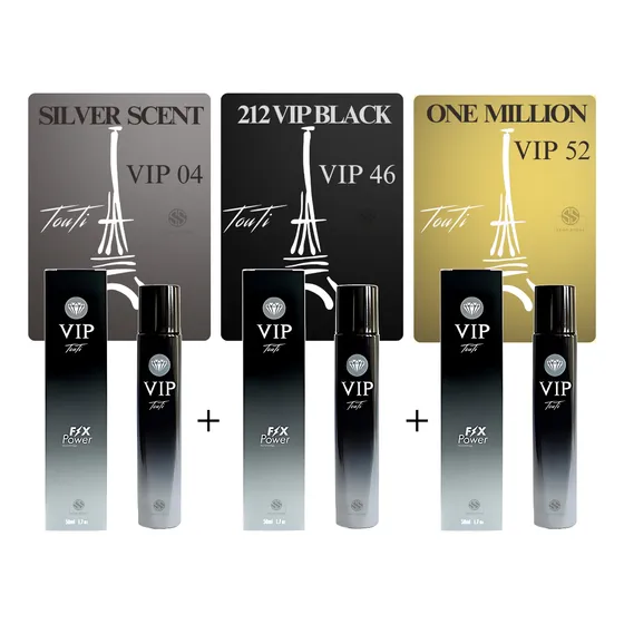 Kit 3 Perfumes Touti | Vip 04 + Vip 46 + Vip 52 | Alta Fixacao | Fragrancia Importada