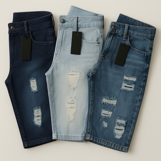 Kit 3 Bermudas Masculinas Verão Rasgada Moda Premium Kit 3 Bermudas Masculinas Verão Rasgada Moda Premium