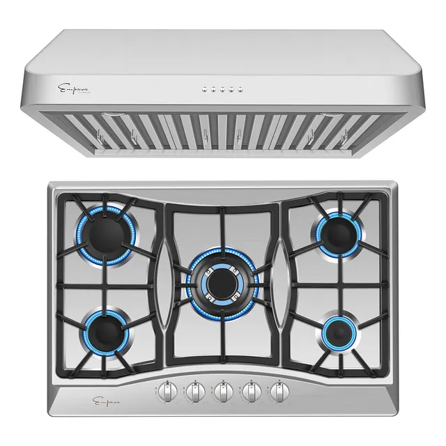 Campana Extractora Con Motor Dual De 500 Cfm Y Estufa De Gas