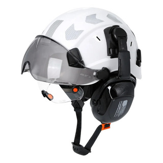 Casco Industrial Rescate Seguridad + Gafas, Orejeras Y Visor Blanco Casco Industrial Rescate Seguridad + Gafas, Orejeras Y Visor Blanco