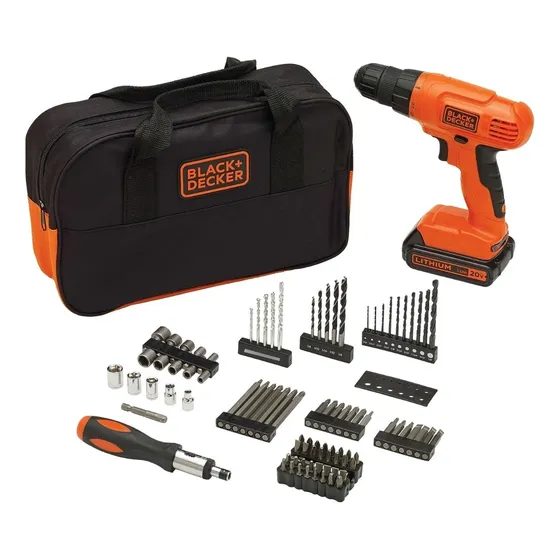 Taladro Inalámbrico 20v 1800w 100 Piezas Black+decker