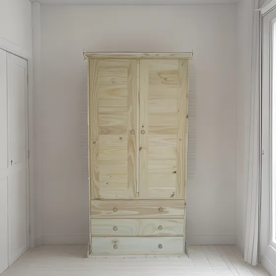 Ropero En Pino 80 X 55cm Placard 2 Pta  3cajo Muebles Osiris