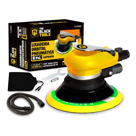 Lixadeira Pneumática Orbital 6 Roquite Hookit Aspiração