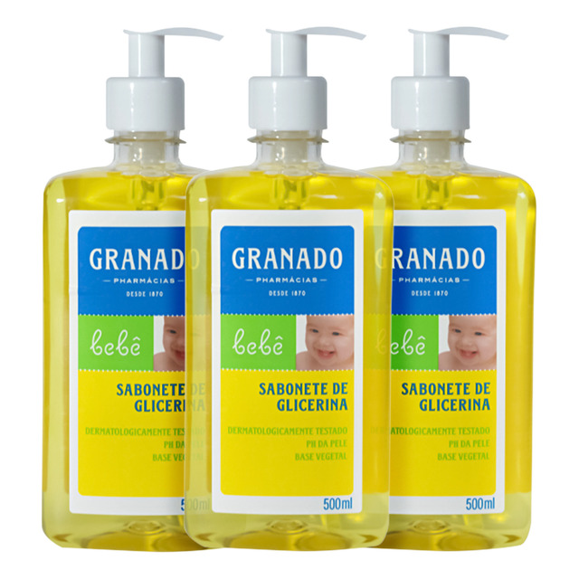 Kit Granado Bebê Glicerina Tradicional - Sabonete Líquido (3 Kit Granado Bebê Glicerina Tradicional - Sabonete Líquido (3