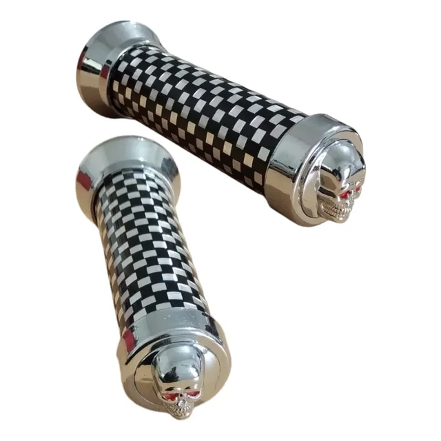 Puños Choperos De Bicicletas Calavera  Cromado Tml