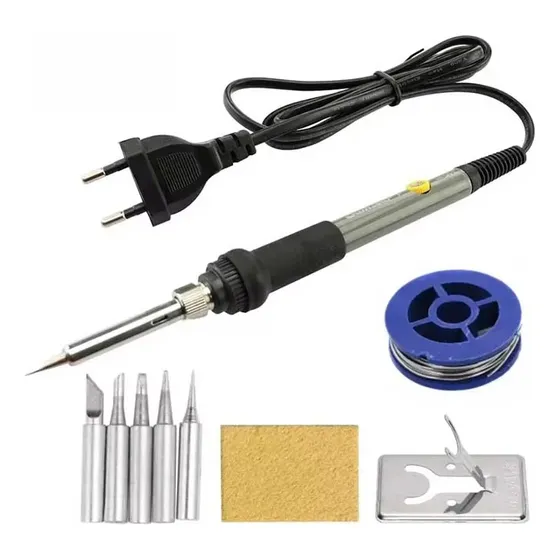 Kit Cautín 60w Con Regulador De Temperatura, Puntas, Estaño