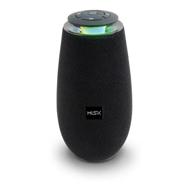 Misik - Bocina Bluetooth Portatil - Luces Led - Usb, Sd Y Fm Color Negro