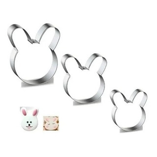 Set De 3 Cortadores Conejo Para Galletas Y Fondant Pascua Set De 3 Cortadores Conejo Para Galletas Y Fondant Pascua