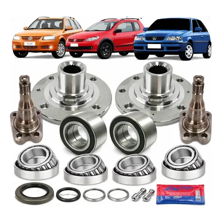 Par Cubo + Par Rolamentos + Par Ponta De Eixo Completo Gol