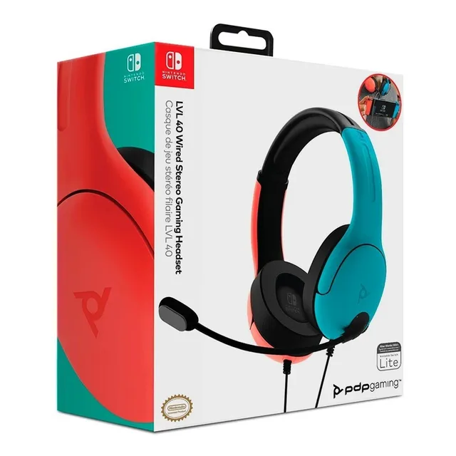Switch Headset Azul/rojo Lvl. 40 Pdp - Diadema Alambrica