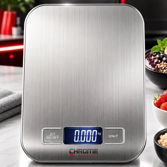Balança Digital 10kg Aço Inox Para Cozinha E Dieta Pesar Alimentos Portátil De Alta Precisão Pratead