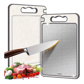 Tabua De Corte Saudável Para Cortar Dupla Face Aço Inox Pp Tabua De Corte Saudável Para Cortar Dupla Face Aço Inox Pp