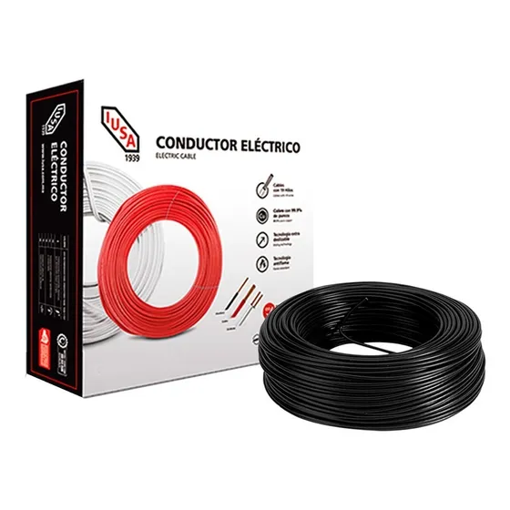 Caja 100 Mts Cable Iusa Blanco Thw Cal 10 Awg 100%cobre
