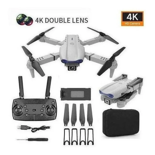 Mini Drone E99 Pro Professional, Dual Camera 4k, 2 Batteries