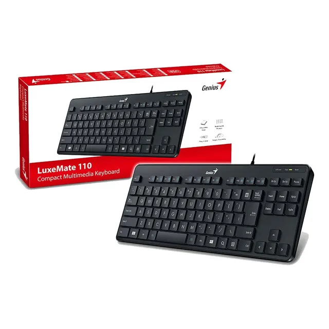 Teclado Genius Tkl Luxemate 110 Usb Multimedia Sp Black
