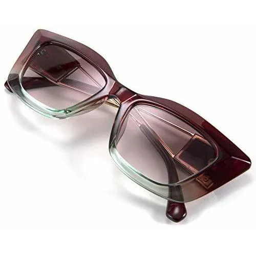 Feisedy Retro Thick Square Cateye Gafas De Sol Mujer Gzlnd