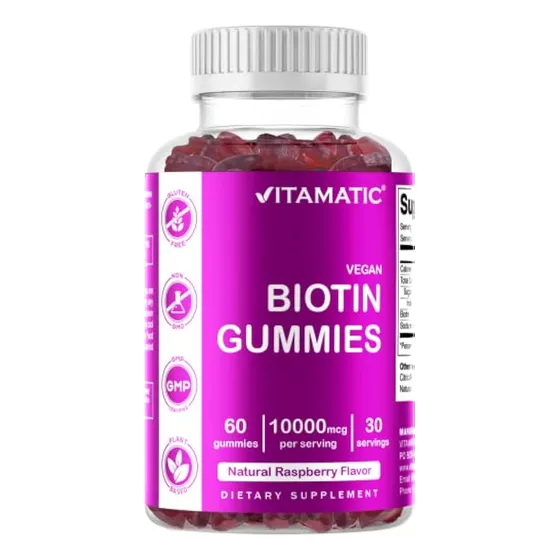 Gomitas De Biotina Vitamatic De 10,000 Mcg Para Más Fuertes