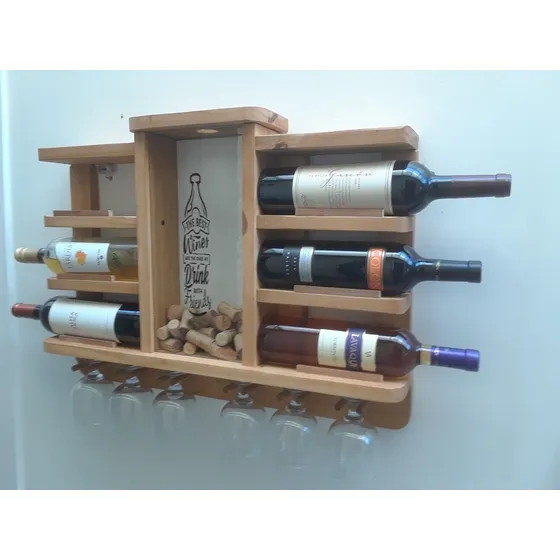 Bodega De Pared 6botellas Con Caja Guardacorchos 