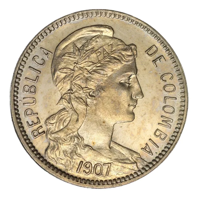 5 Pesos 1907 Sin Circular Y Certificada Pcgs M S 64