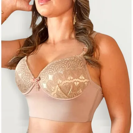 Sutiã Reforçado Plus Size Com Bojo Sustentação Lateral Larga