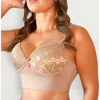 Sutiã Reforçado Plus Size Com Bojo Sustentação Lateral Larga Sutiã Reforçado Plus Size Com Bojo Sustentação Lateral Larga