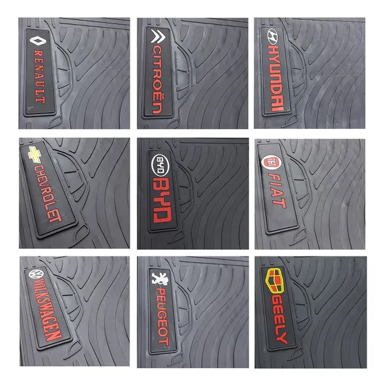 Juego De Alfombras Para Auto Con Logo En Goma 5 Piezas