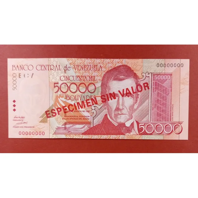 Espemen Sin Valor; Billete De 50.000 Bs. Condición: Unc.