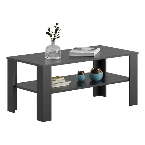 Mesa Ratona Estante Auxiliar Mesita De Centro Living Lateral Color Negro