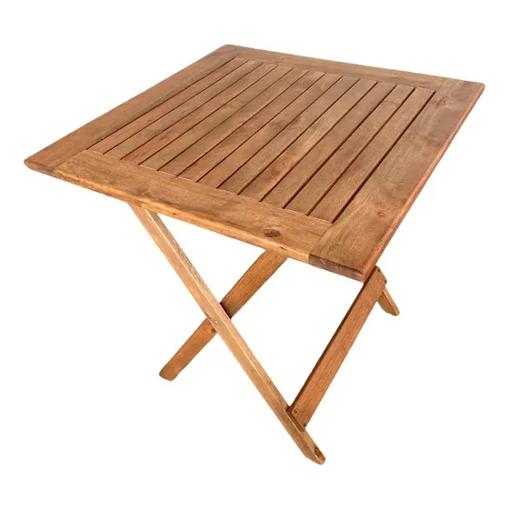 Mesa  De Madera Eucalipto Plegable 75x75  Jardín Balcón