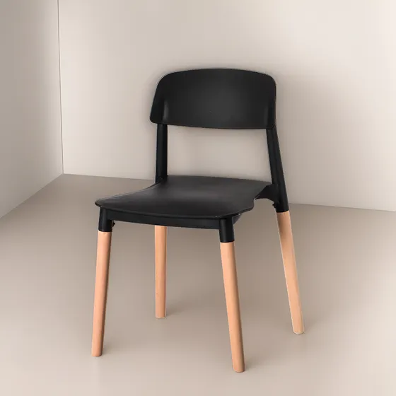 Silla Comedor Madera Y Plástico Diseño Moderno -expansionuy