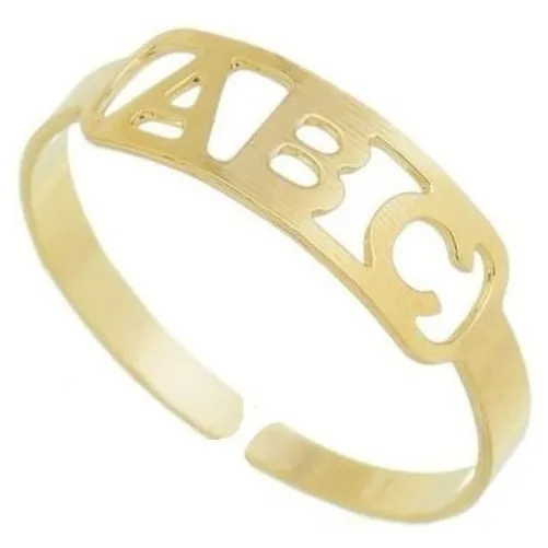 Anel Abc Regulável - Infantil Banhado A Ouro 