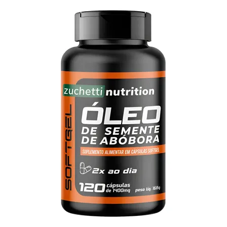 Óleo de Semente de Abóbora Zuchetti Nutrition 1400mg Vitamina E 120 Cápsulas