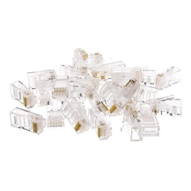 Ficha Rj45 X100u Rj 45 Doble Contacto Cable Red Conector Utp