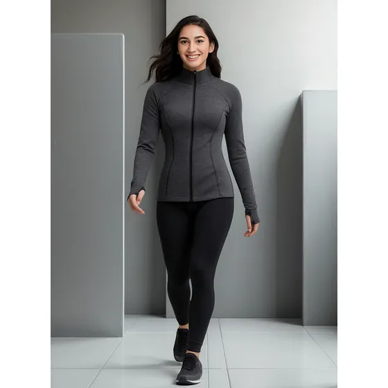 Casaco Blusa Poliamida Feminino Com Zíper Reforçado Frio