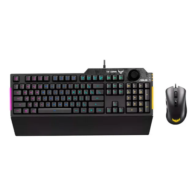 Combo Gaming Asus Tuf M5 K5 Usb Rgb 6200dpi Membrana Color del teclado Negro
