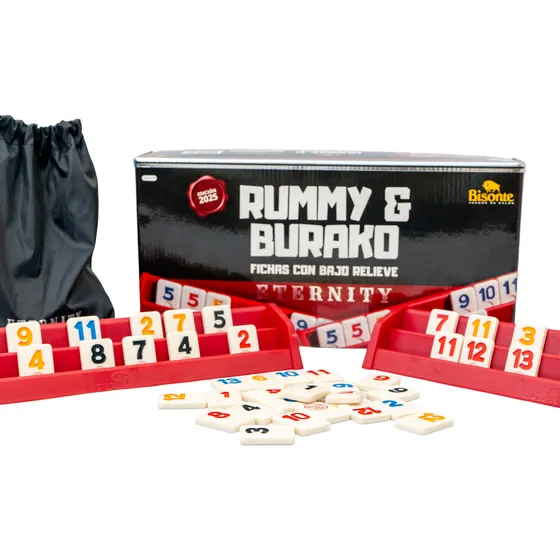 Rummy Burako Eternity Bisonte Atriles Fijos Y Estuche