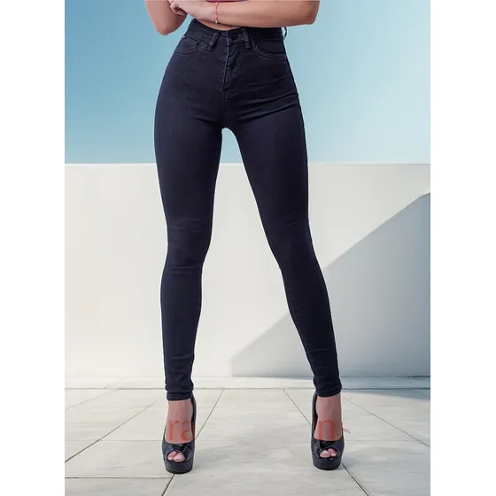 Jeans Elasticados Y Tiro Alto Tallaje Pequeño