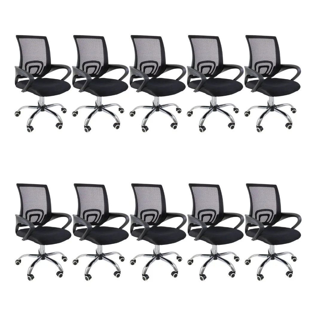 Kit 10 cadeiras ergonicas giratorias
