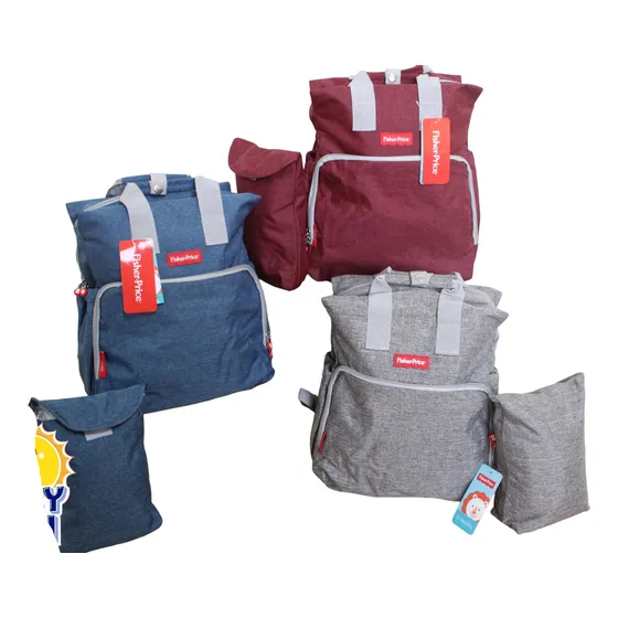 Pañalera Morral Para Bebe Fisher Price Con Bolso Organizador