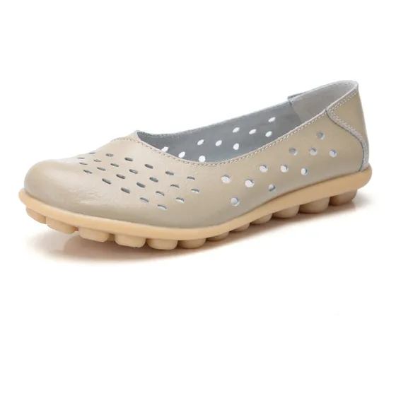 Mocasines De Piel Suave Para Mujer Zapatos Planos Moda
