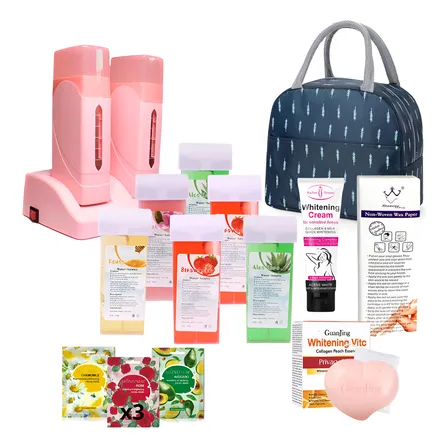 Kit Doble Maquina Depilacion+bandas+ceras+mascarillas+crema