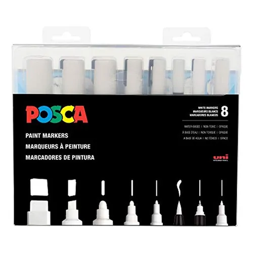 Juego De Rotuladores De Pintura Acrílica Posca, Blanco