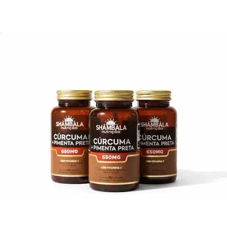 Cúrcuma Com Pimenta Preta 180 Cápsulas Shambala Neutro