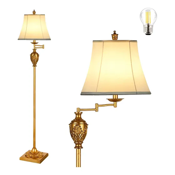 Lámpara De Pie Led Aidenoey Traditional Vintage 350° Ajustab